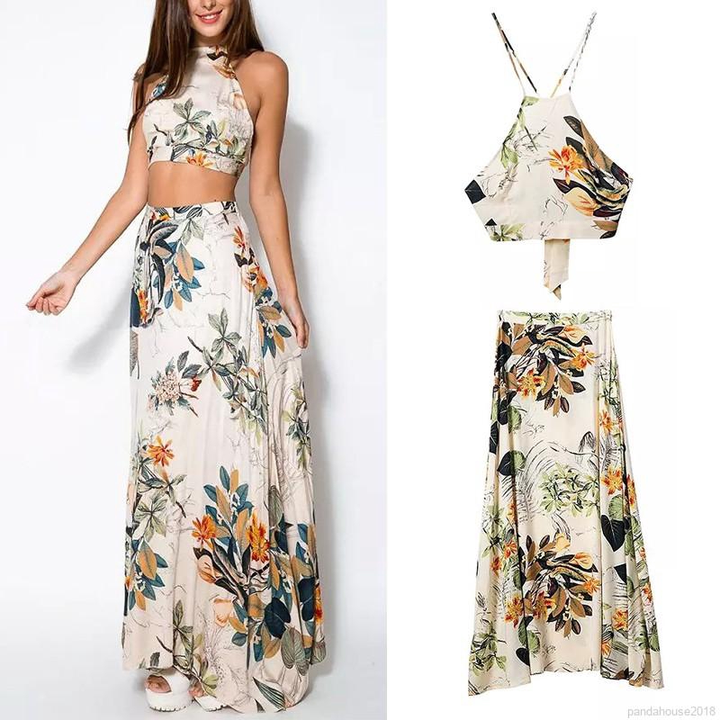 Đầm dáng ôm cổ yếm phong cách Boho gợi cảm cho nữ