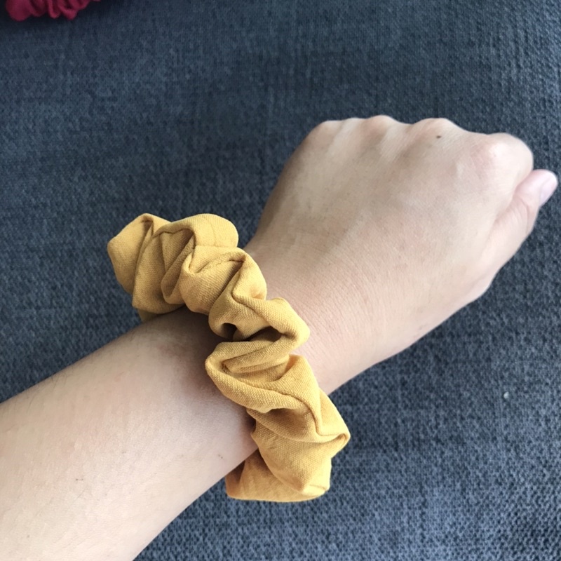 Set 7 sợi 🎗Cột tóc vải scrunchies handmade chất đũi /Dây buộc tóc crunchies