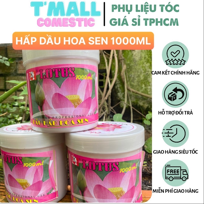 Kem ủ tóc HOA SEN LOTUS LK 1000ml - Ủ hấp tóc cung cấp dưỡng chất mùi hương sen cực thơm