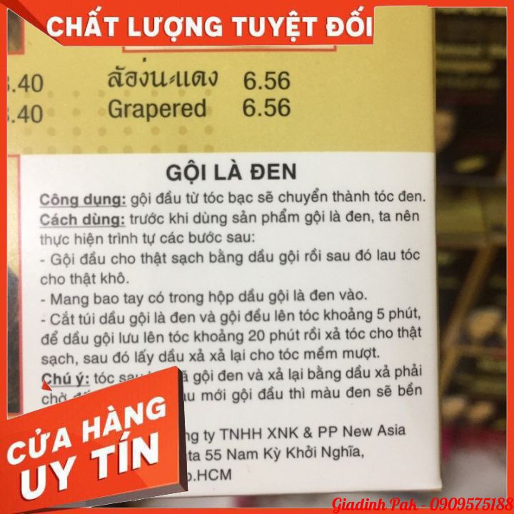 [Chính Hãng] Hộp Dầu Gội Nhuộm Đen Tóc YiCaoTen - Gội Là Đen (Hộp 10 Gói Có Kèm Bao Tay)