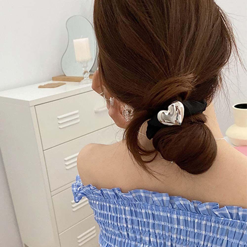 Kẹp Tóc Mỏ Vịt Kim Loại Hình Trái Tim Phong Cách Hàn Quốc Dành Cho Nữ