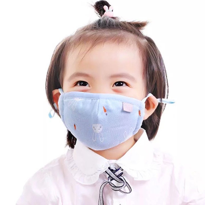 Khẩu Trang 3D 4 Lớp Chống Bụi Xuất Hàn Có Nút Chỉnh Quai Đeo Cho Bé 0-3Tuổi
