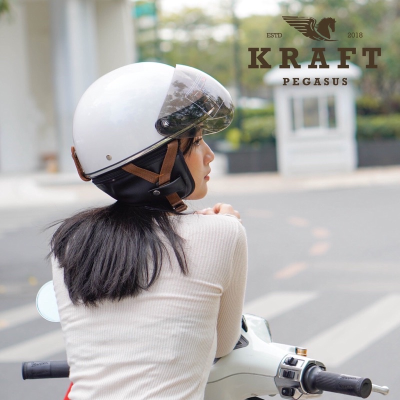 Nón Bảo Hiểm 1/2 Kraft Pegasus Helmet Vintage
