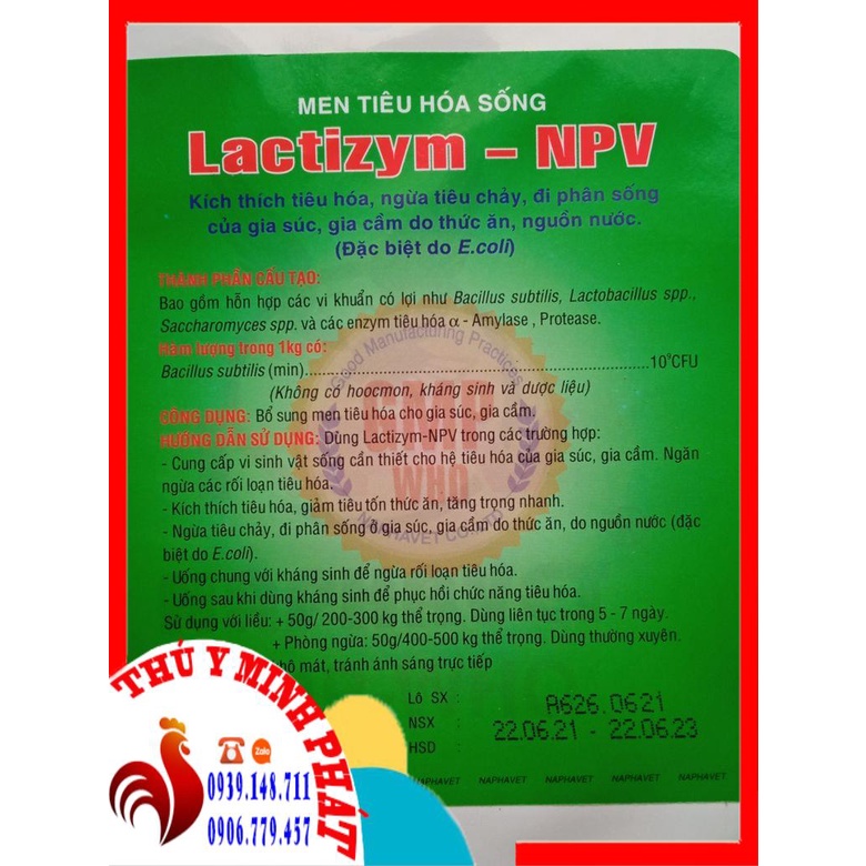 MEN TIÊU HÓA SỐNG LACTIZYM gói 1kg