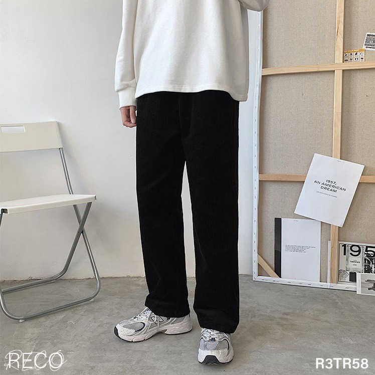 Quần vải nam nữ Hàn Quốc cao cấp dáng rộng Trousers Loose R3TR58 Unisex