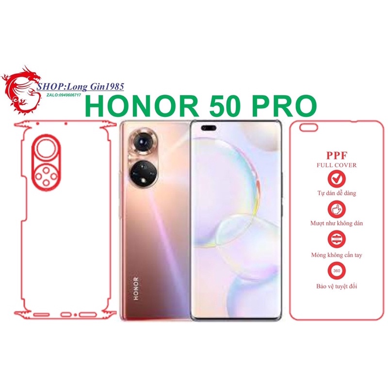 Honor 50 Pro miếng dán trong Ppf mặt sau và mặt trước chống va đập chống trầy xước