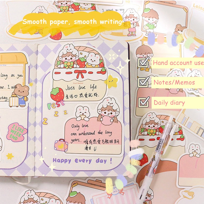 Bộ 100 Giấy Ghi Chú Hình Dạng Đặc Biệt Dễ Thương Không Dính
