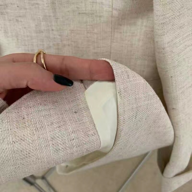 Áo khoác blazer linen lót lụa