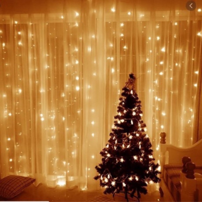✨Bộ đèn Led thả rèm mưa rơi/ thác nước - Đèn nháy thả mành, trang trí  cây đẹp mắt