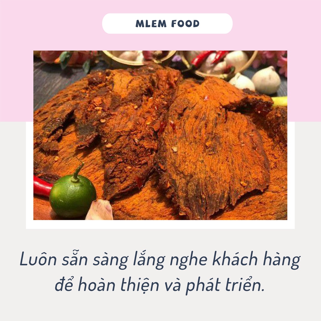Khô bò miếng Hồng Ngự 250gr Mlem Food, Bò khô cay miếng to - Đồ ăn vặt Hà Nội | BigBuy360 - bigbuy360.vn