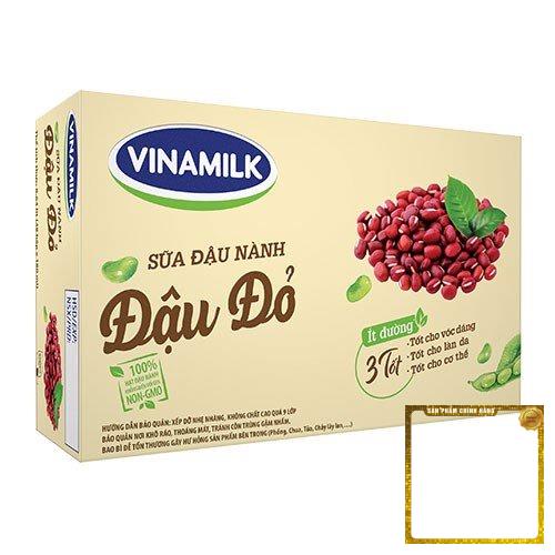 THÙNG 48 HỘP SỮA ĐẬU NÀNH VINAMILK ĐẬU ĐỎ 180ML