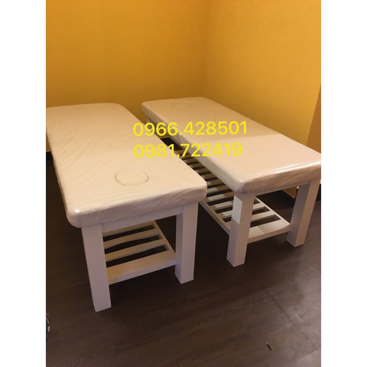 Giường spa màu trắng