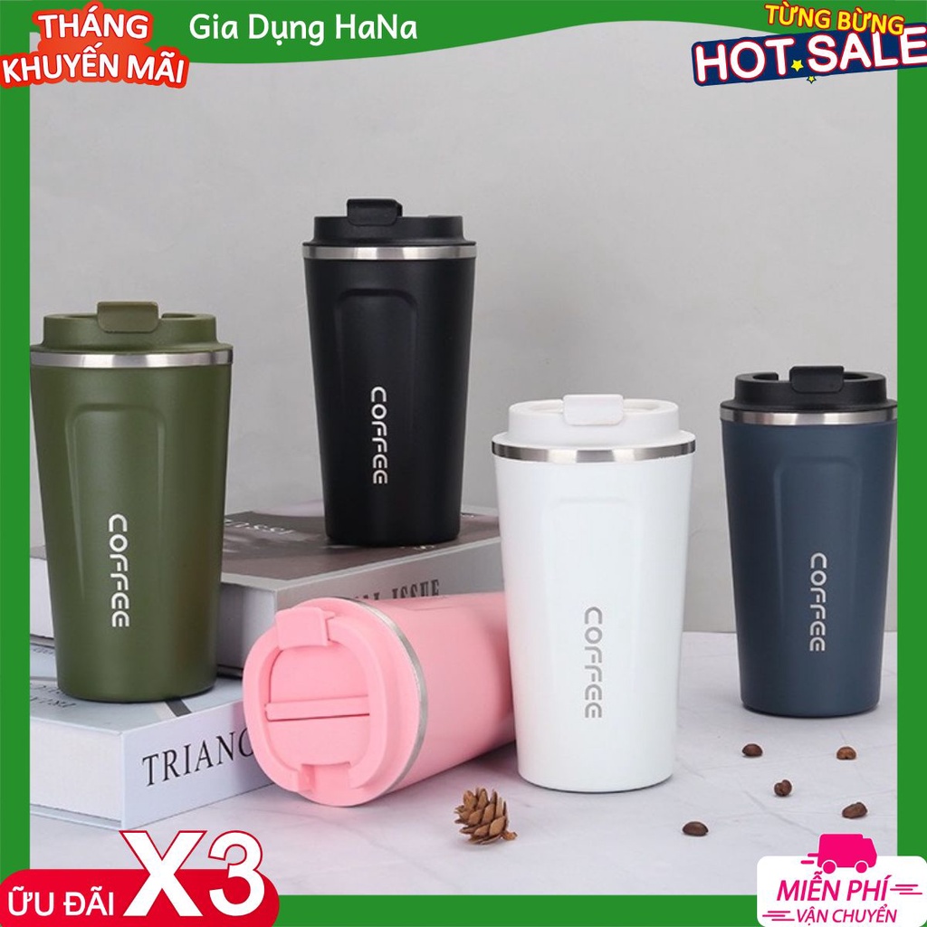 Ly giữ nhiệt🍻Cốc giữ nhiệt Coffeeholic 510ml cao cấp inox SUS 304 nắp chống tràn đựng cafe trà nước nóng lạnh đến 12 giờ