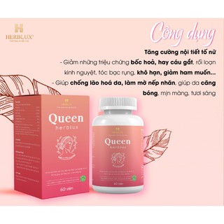 QUEEN HERBLUX thực phẩm chức năng thảo dược đông y đông trùng hạ thảo nội tiết tố collegen bốc hỏa nóng tính lão hóa