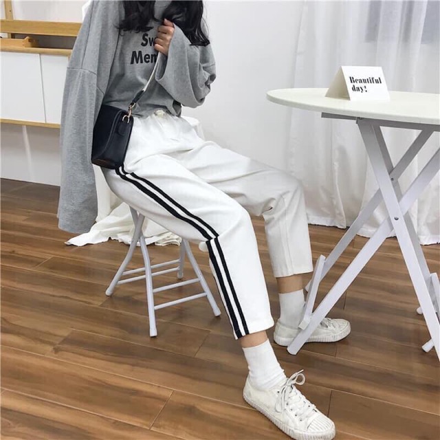 Quần kaki line pants / quần kaki trắng, đen line | BigBuy360 - bigbuy360.vn