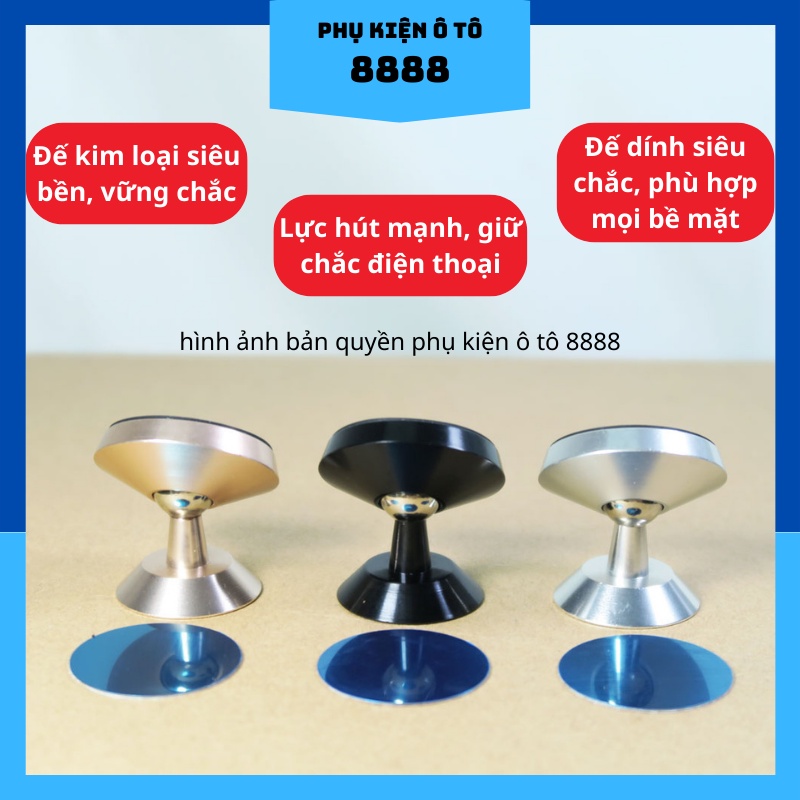 Giá đỡ điện thoại nam châm trên ô tô, kim loại, xoay 360 độ, lực hút mạnh, siêu bền, siêu chắc, phù hợp mọi điện thoại