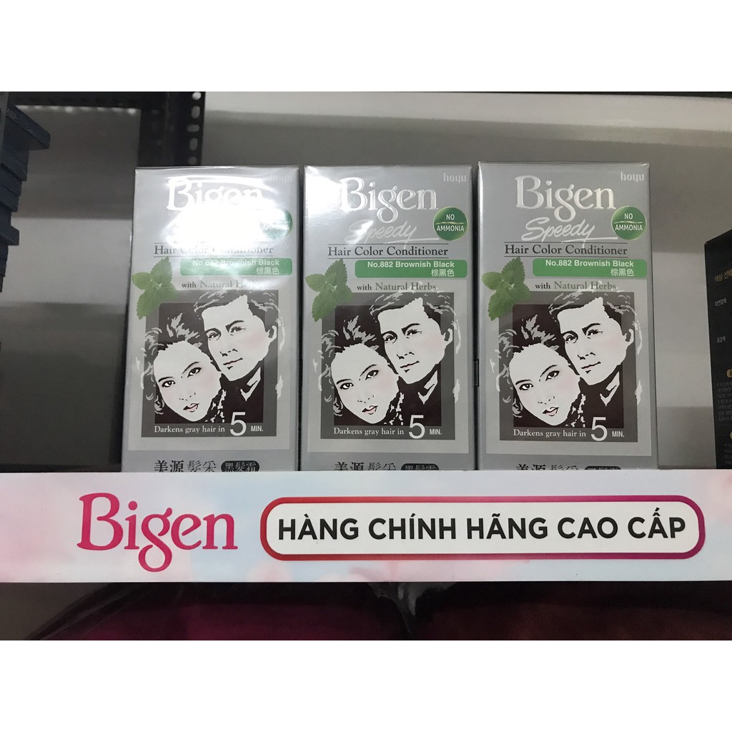 Nhuộm Phủ Bạc Bigen [CHÍNH HÃNG] - Nhuộm Phủ Bạc Bigen Màu Đen Và Bigen - mã 881 &amp; 882 - 0150