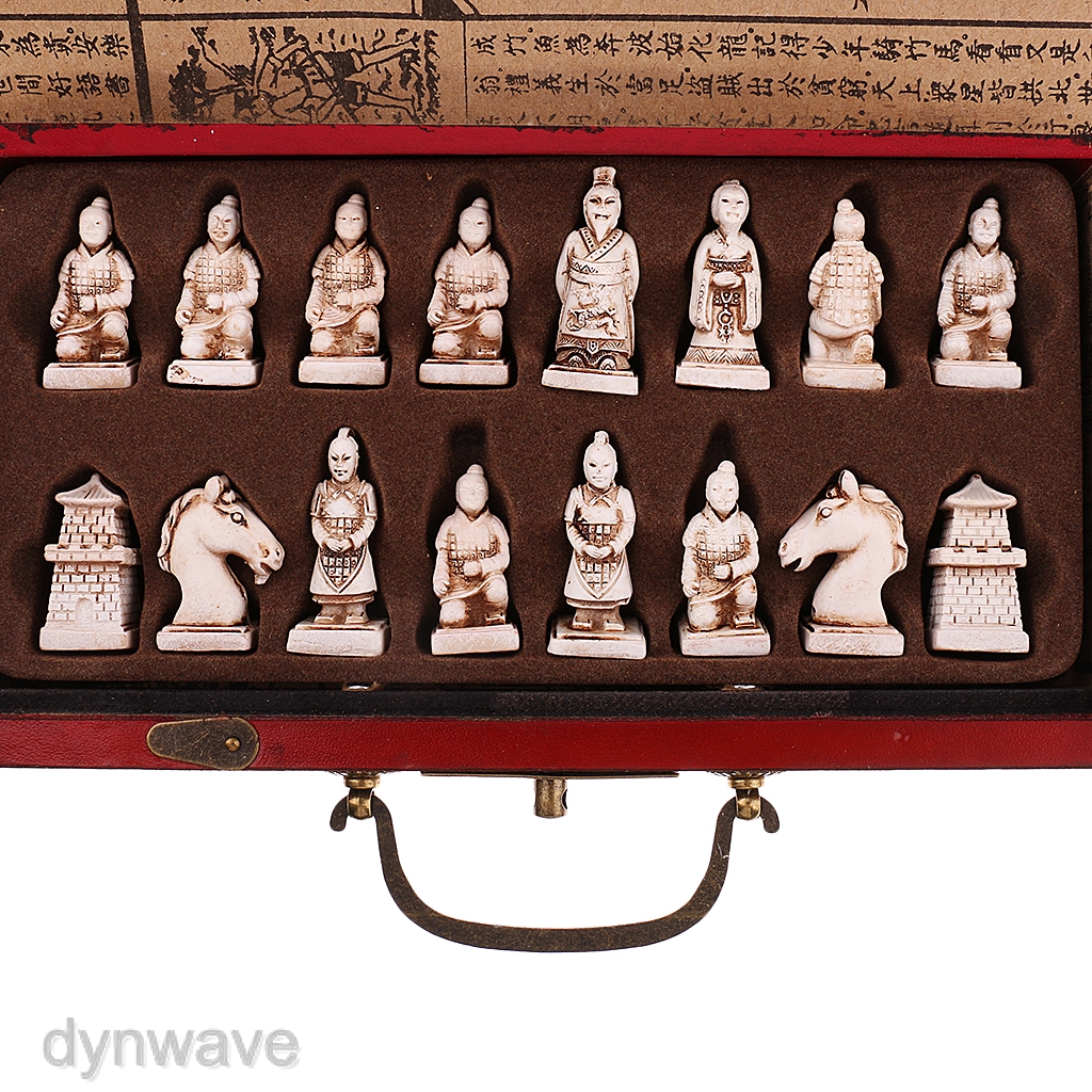 Bộ Bàn Cờ Tướng Terracotta 32 Chiến Binh Trung Hoa Cổ Điển