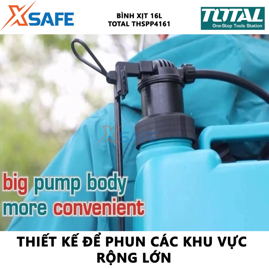 Bình xịt TOTAL THSPP4161 16L cần chữ Y, phun mạnh đến phun sương, bình xịt chuyên dụng các khu vực rộng lớn - chính hãng