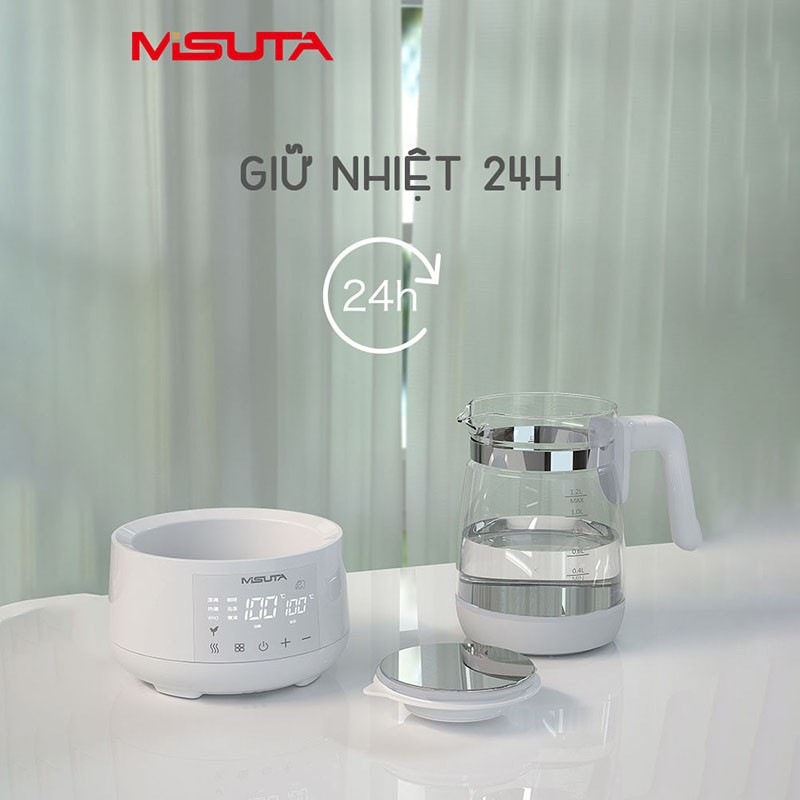 [FREESHIP][GIAO 2H] Bình hâm nước pha sữa thông minh giữ nhiệt điều khiển từ xa Misuta chính hãng