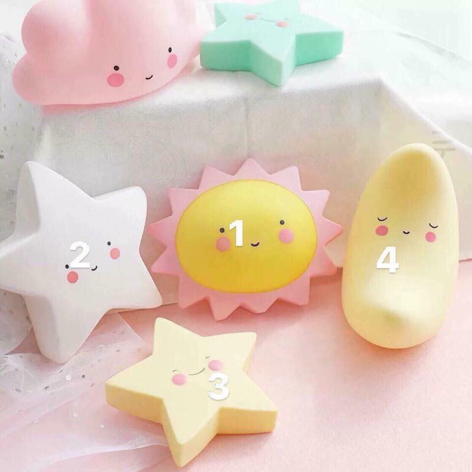 ⛔FREESHIIP⛔ ĐÈN NGỦ SILICON với nhiu mẫu TRĂNG SAO KEM CHO BÉ