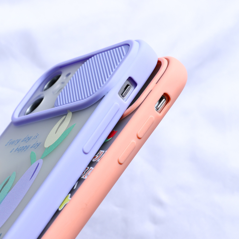 Ốp điện thoại mặt nhám chống sốc có thanh trượt camera cho iPhone 11 12 13 Pro Max 12 Mini X XS XR 6 7 8 Plus