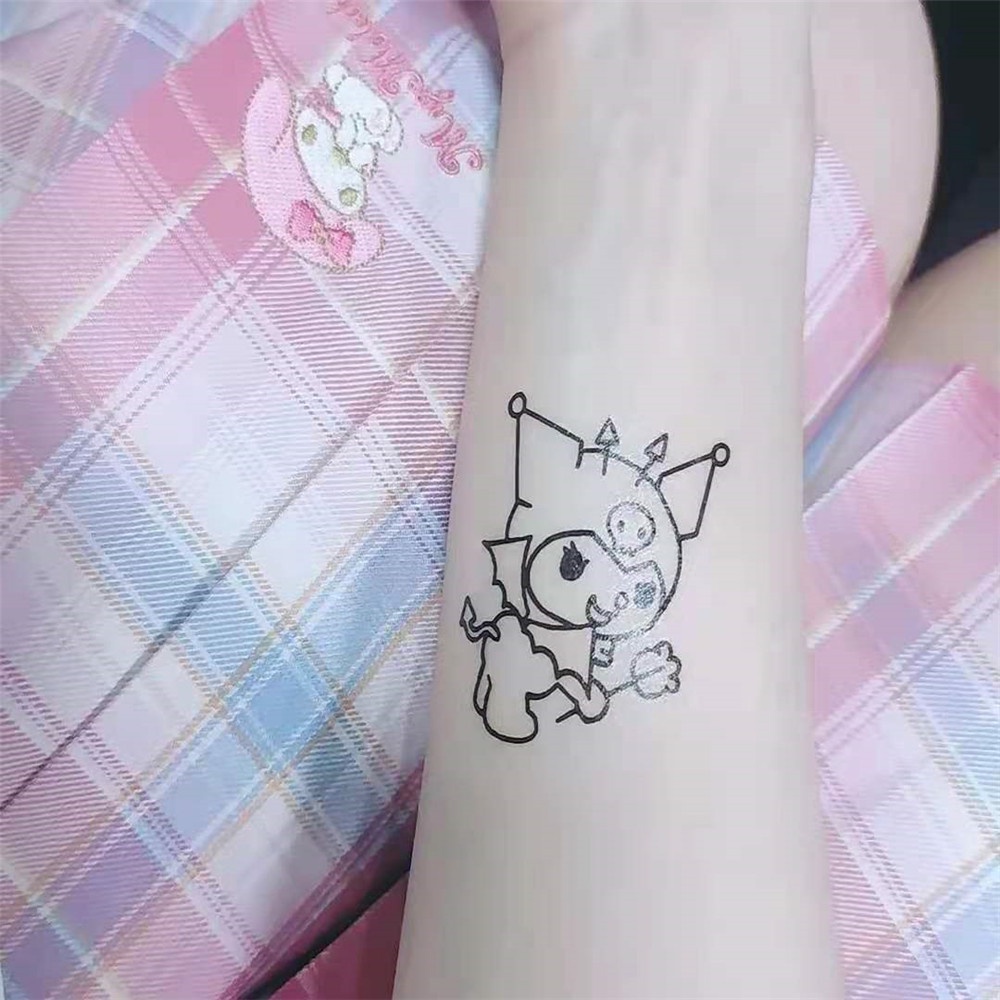 SANRIO Bộ 25 Tấm Hình Xăm Dán Chống Thấm Nước Lâu Trôi Họa Tiết Hoạt Hình Dễ Thương