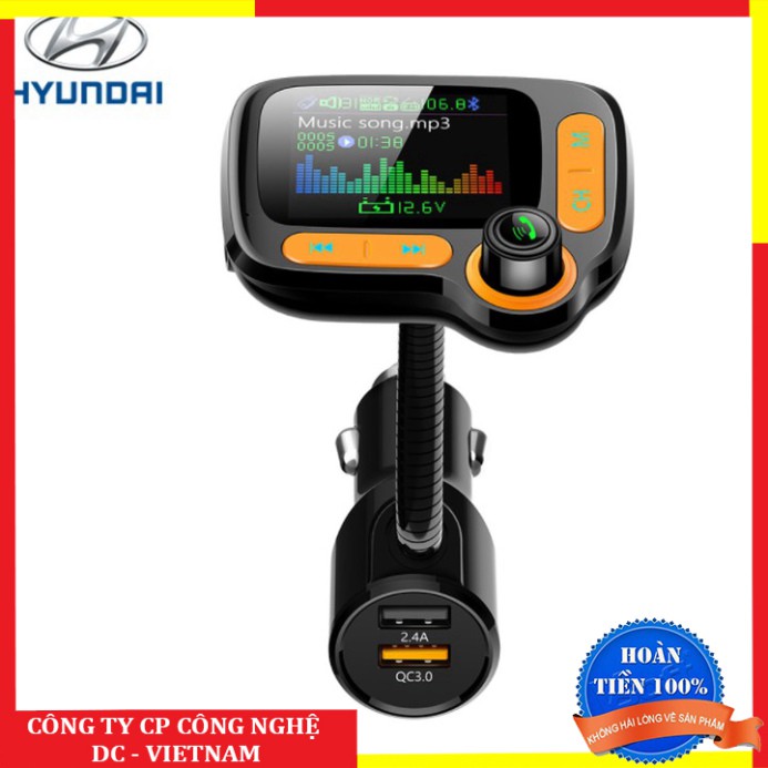 Sản phẩm  Tẩu nghe nhạc, điện thoại rảnh tay bluetooth dùng trên ô tô cao cấp thương hiệu Hyundai C86 - Hàng Chính Hãng 