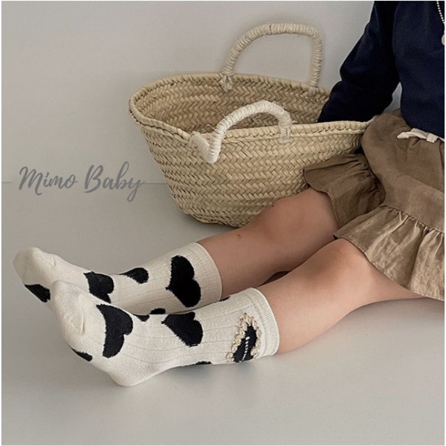 Set 4 đôi tất cao cổ họa tiết phong cách hàn quốc xinh xắn cho bé trai, bé gái T36 Mimo Baby