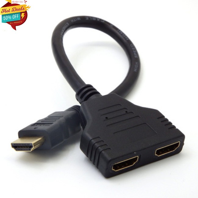 2 Port HDMI Splitter 1 In 2 Out Male to Femal Video Cable Adapter hdmi Switch Converter For Audio TV DVD