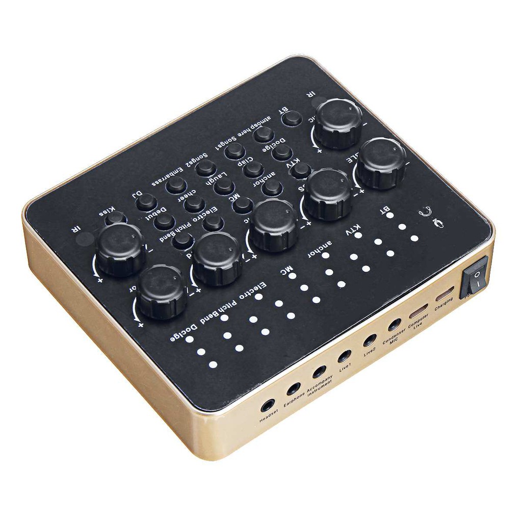 [ Bảo Hành 6 Tháng ] Sound Card Thu Âm V10 – Chỉnh Âm Thanh Hát Live Stream, Hát Karaoke Cực Hay, Có Bluetooth, Remote