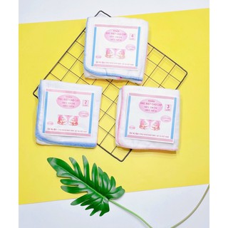 Khăn Sữa KiBa ❤ Siêu Mềm ❤ 2 Lớp 4 Lớp ( Sét 10 Chiếc)