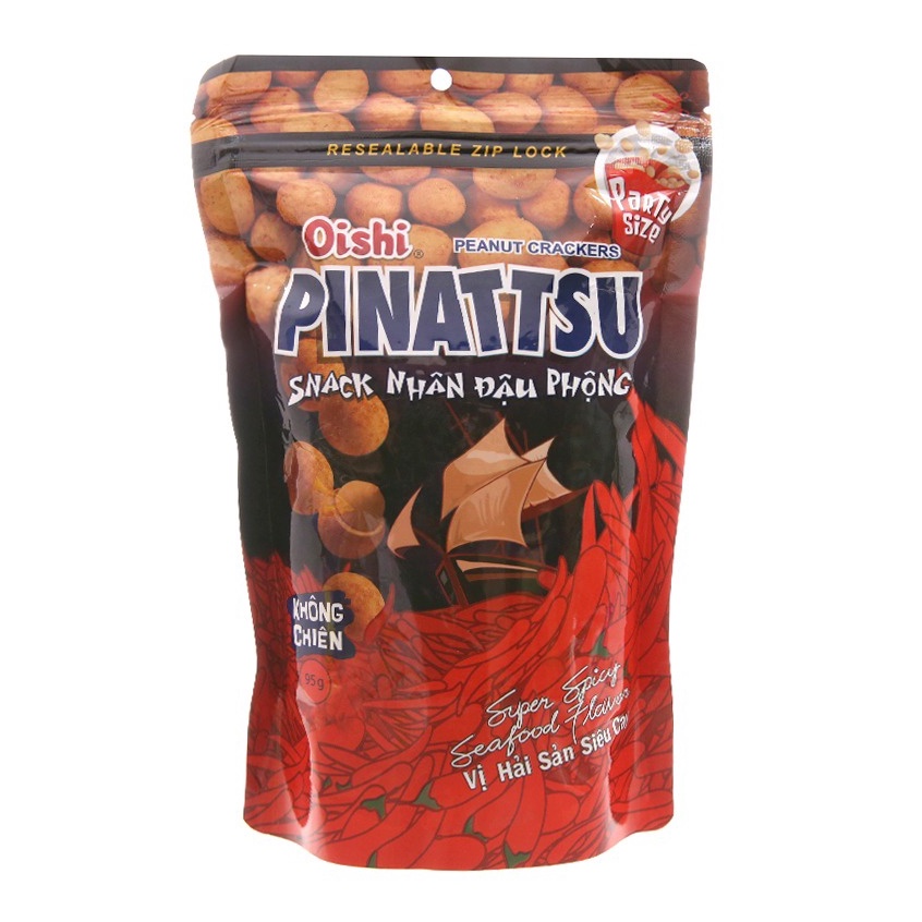 Đậu Phộng Pinattsu Gói 95g Vị Nước Cốt Dừa Và Mực Cay