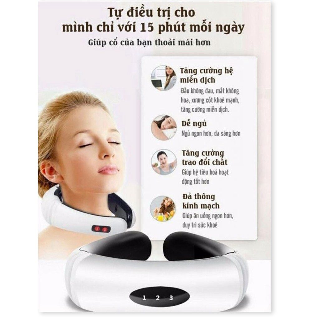 Massage Xung Điện Neck KL-5830Free Ship Cảm ứng xung điện 3D, Giúp nhức mỏi cổ, vai, gáy tuyệt đối.