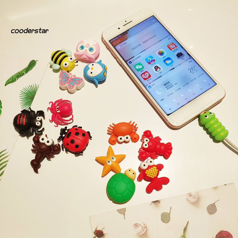 Dụng cụ bảo vệ đầu dây cáp sạc hình động vật đáng yêu