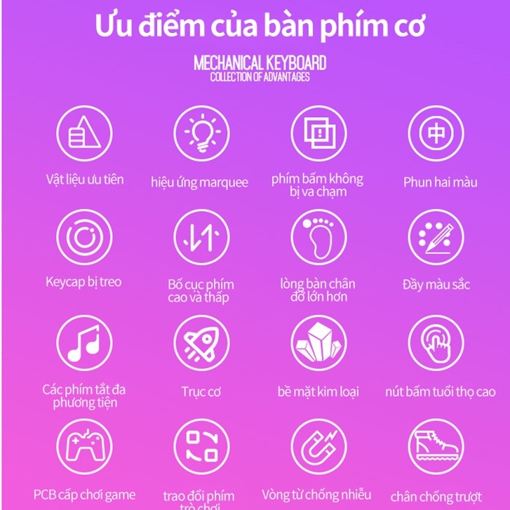 Bàn phím cơ  có dây trục màu xanh lá cây, bề mặt kim loại phát sáng dùng cho máy tính để bàn laptop máy cây chơi game