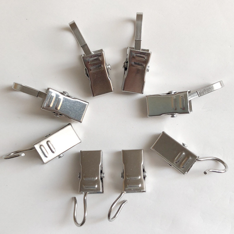 Bộ 10 Móc Kẹp Rèm Cửa Sổ Bằng Bạc Thiết Kế Nhỏ Gọn Siêu Bền Tiện Dụng Cho Nhà Tắm