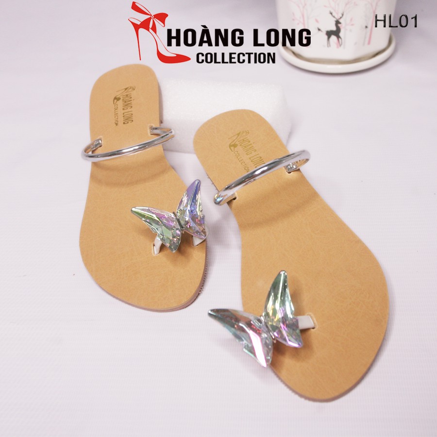 Dép kẹp đính đá thời trang HL01 cao 2cm