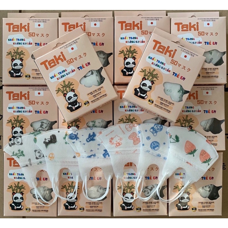 Freeship Combo 10C Khẩu Trang Y Tế 5D Kid Nhật Bản Kháng Khuẩn Hàng 4 Lớp In Hình Cho Bé Từ 1 - 9 Tuổi