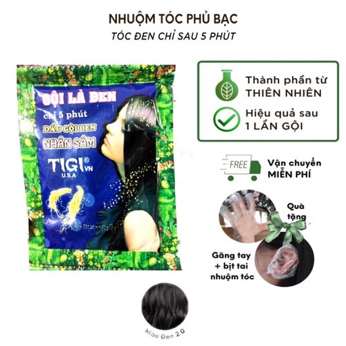 Gói Gội Là Đen Thảo Dược Tigi, Phủ Bạc Tốt, Không Dính Da Đầu ( Gói 23ml)