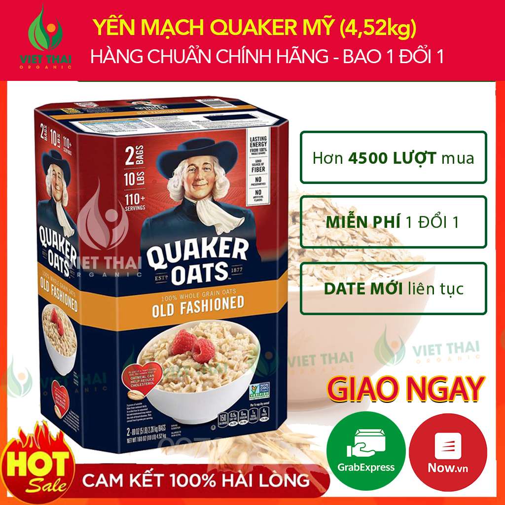 【HÀNG MỚI VỀ】Yến Mạch Quaker Mỹ 4,52kg Chất Lượng Sỉ Lẻ Giá Rẻ Sập Sàn