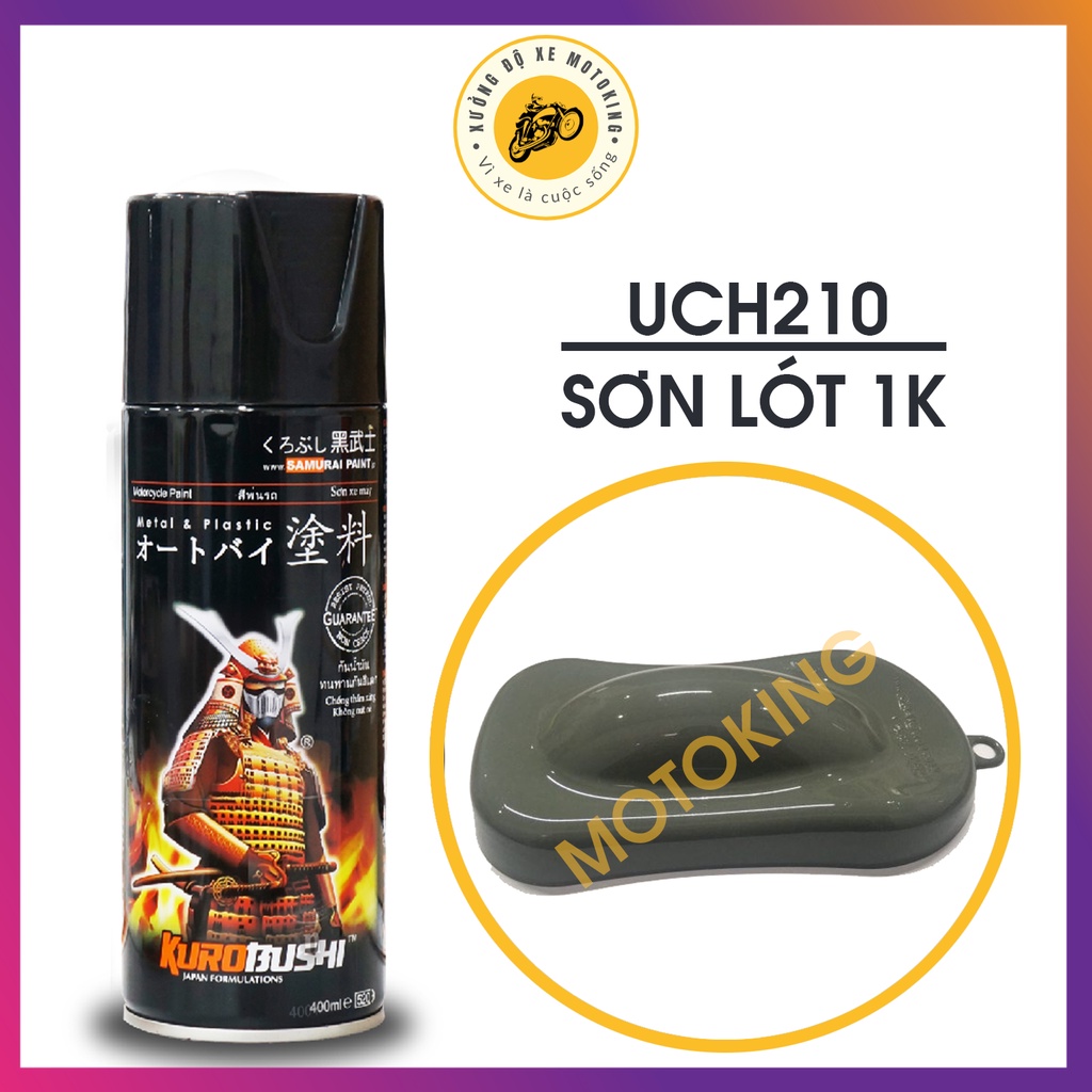 Sơn Samurai sơn Lót Xám - UCH210 (400ml) cao cấp dành cho sơn xe máy