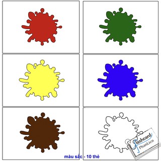 Thẻ học thông minh to 15x21cm flashcard màu sắc kiêm sách bìa cứng chuẩn Glenn Doman