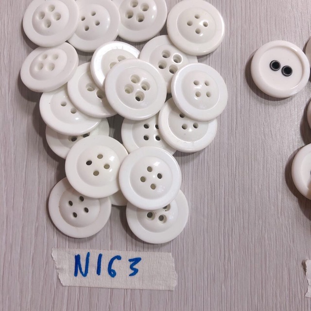 Combo 10 nút áo trắng trơn N163-N166