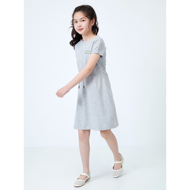 (7-16 tuổi) Váy thun cotton bé gái hãng BALABALA 20222111103400205 màu ghi xám