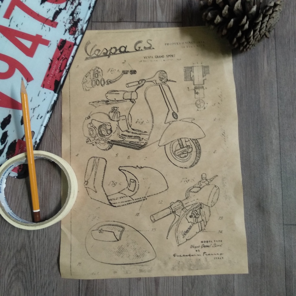 Tranh ảnh treo tường decor phong cách Cafe Racer cổ điển