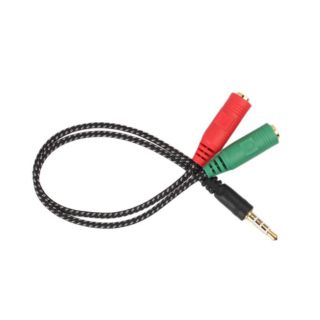 Cáp gộp audio và mic 3.5mm Jack gộp tai nghe 3.5 dây dù chống đứt