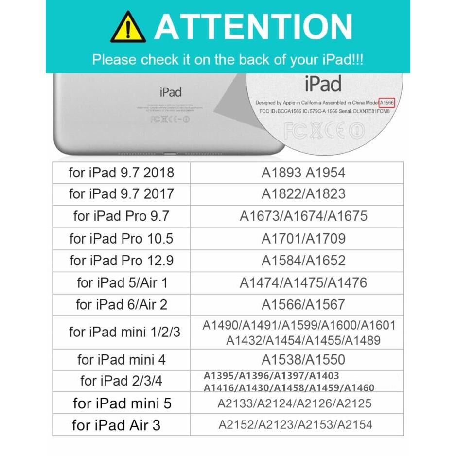 Bao da PU bảo vệ chống sốc dành cho máy tính bảng iPad 9.7 2017 2018 A1893 iPad 2/3/4