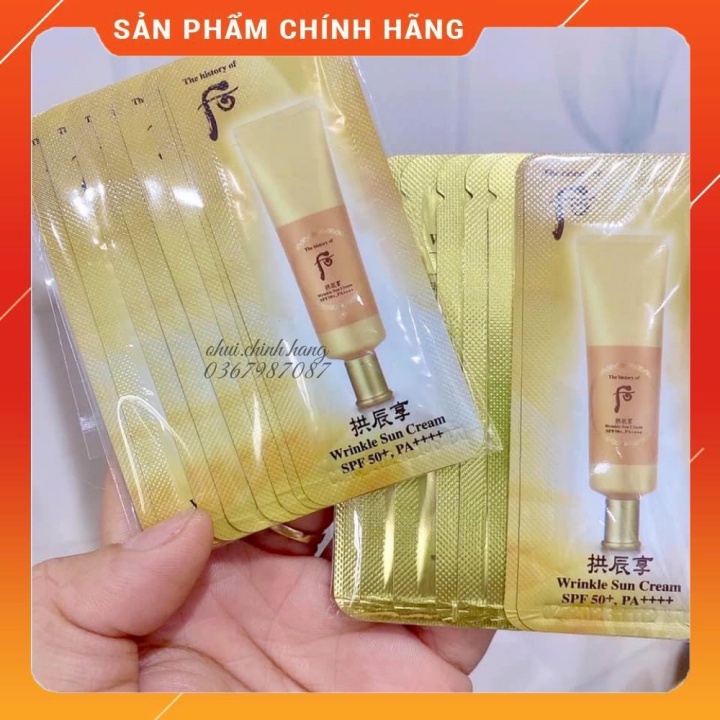 Combo 60 gói kem chống nắng chống nắng whoo vàng winkle sun cream 1ml_EBISU COSMETIC