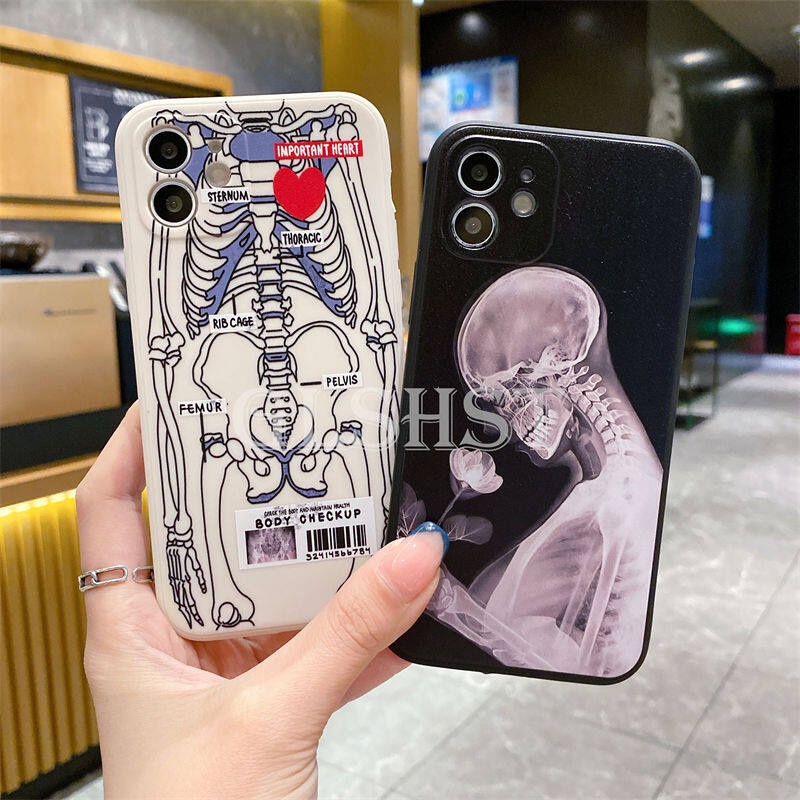 Ốp Điện Thoại TPU Silicon Mềm Hình Bộ Xương Thời Trang Cho iPhone 13 11 12 Pro Max X XS XR XSMAX 8 7 6 6S Plus 13 12 Mini